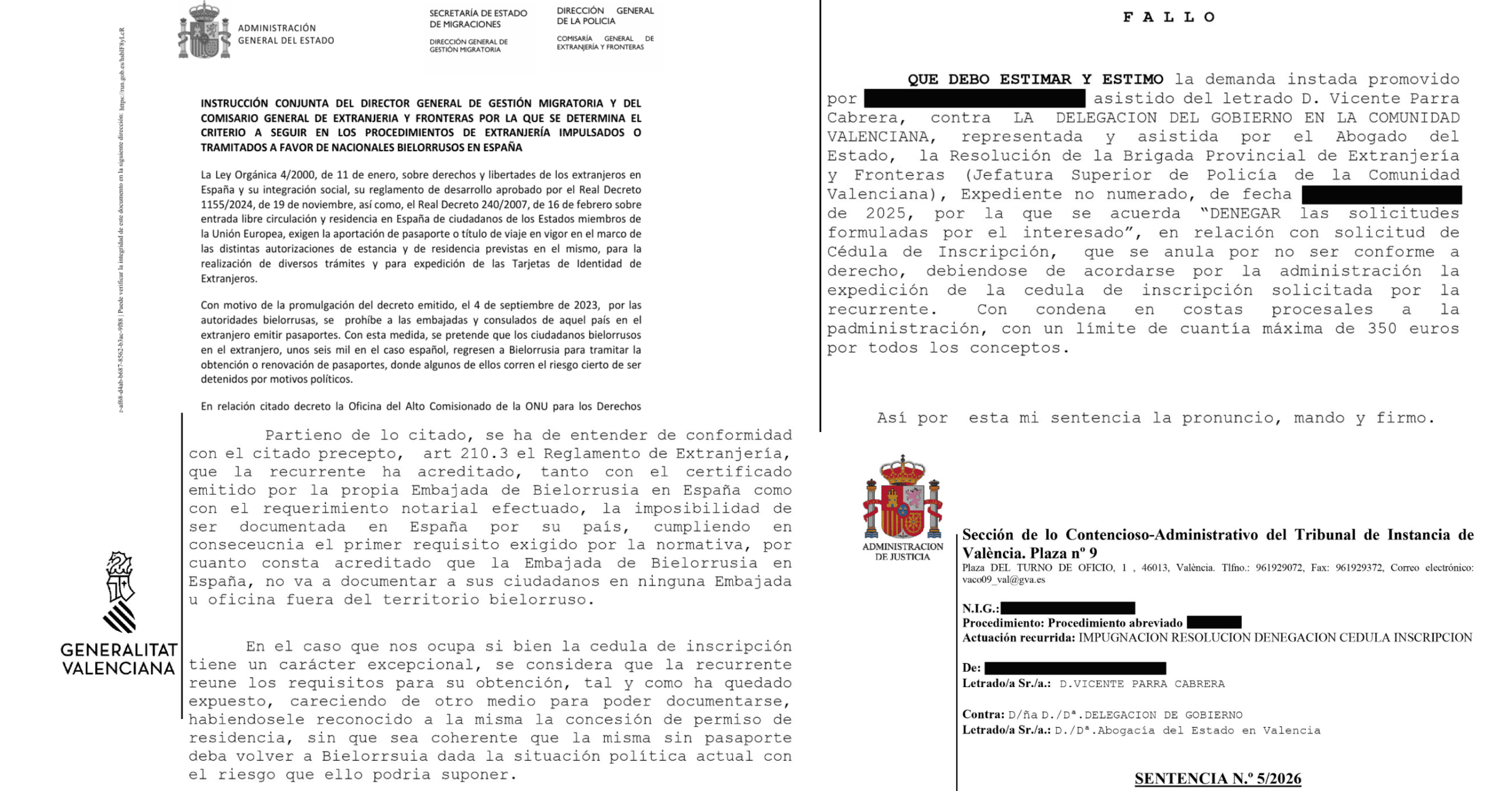 residencia españa sin pasaporte sentencia extranjeria historica
